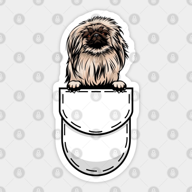 Pekingese Pocket Dog Sticker by Pet My Dog